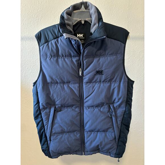 Helly Hansen Down Filed Puffer Vest Mens Size Small Cabincore Gorpcore Blue - Picture 1 of 6